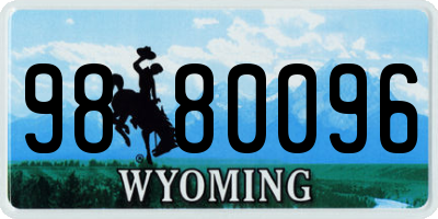 WY license plate 9880096