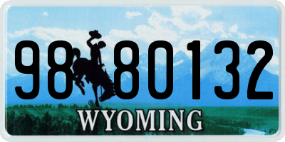 WY license plate 9880132