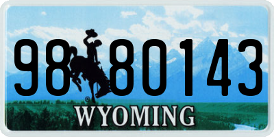 WY license plate 9880143