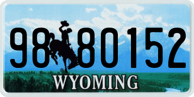WY license plate 9880152