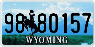 WY license plate 9880157
