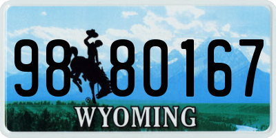 WY license plate 9880167
