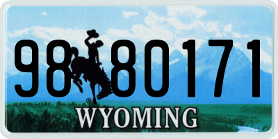 WY license plate 9880171