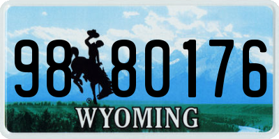 WY license plate 9880176
