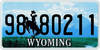 WY license plate 9880211