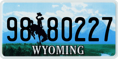 WY license plate 9880227