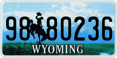 WY license plate 9880236