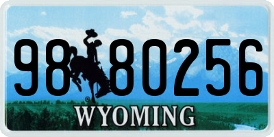 WY license plate 9880256