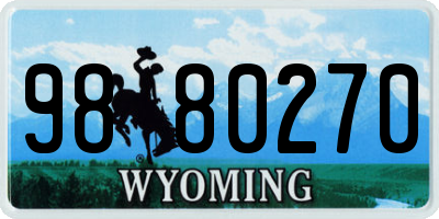 WY license plate 9880270