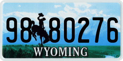 WY license plate 9880276
