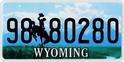 WY license plate 9880280