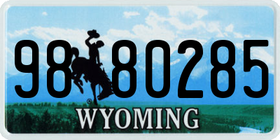 WY license plate 9880285