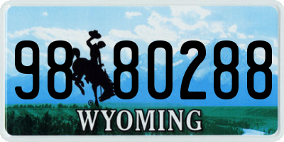 WY license plate 9880288
