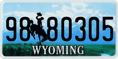 WY license plate 9880305