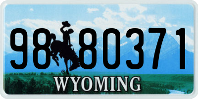 WY license plate 9880371