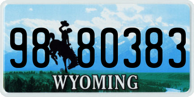 WY license plate 9880383