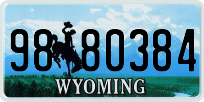 WY license plate 9880384
