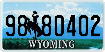 WY license plate 9880402