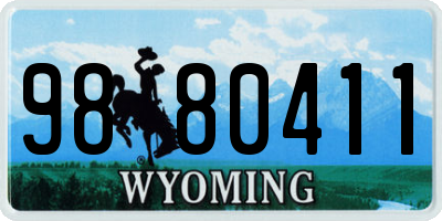 WY license plate 9880411
