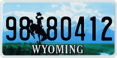 WY license plate 9880412