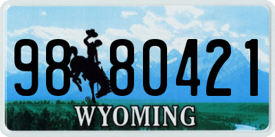 WY license plate 9880421