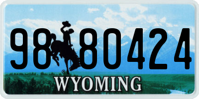 WY license plate 9880424