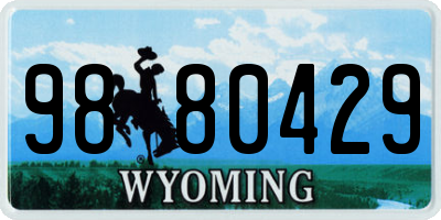 WY license plate 9880429