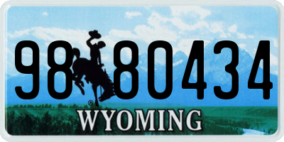 WY license plate 9880434