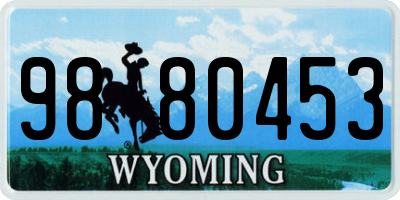 WY license plate 9880453