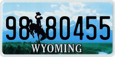 WY license plate 9880455