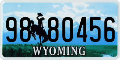 WY license plate 9880456