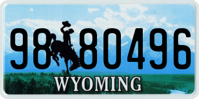 WY license plate 9880496