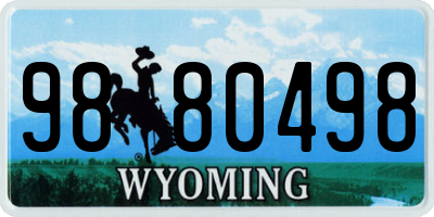 WY license plate 9880498