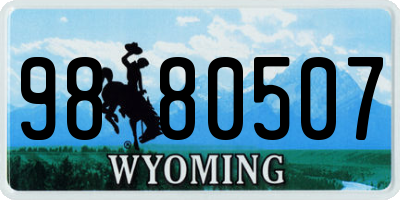 WY license plate 9880507