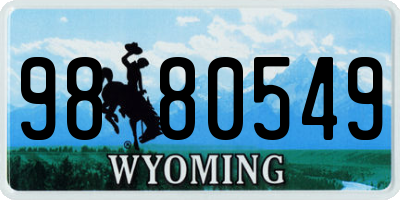 WY license plate 9880549