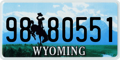 WY license plate 9880551
