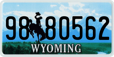 WY license plate 9880562