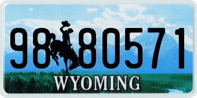 WY license plate 9880571