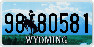 WY license plate 9880581