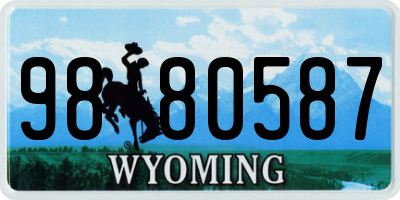 WY license plate 9880587