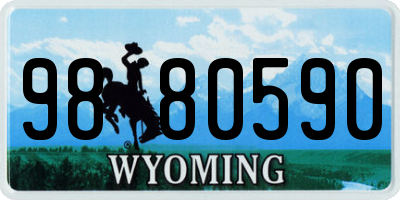 WY license plate 9880590
