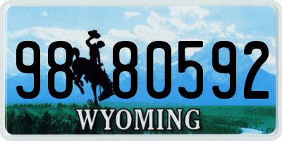 WY license plate 9880592