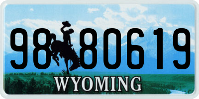 WY license plate 9880619