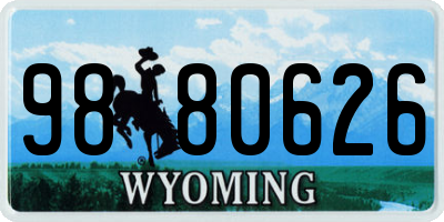 WY license plate 9880626
