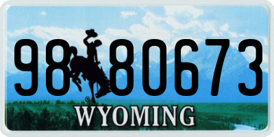 WY license plate 9880673