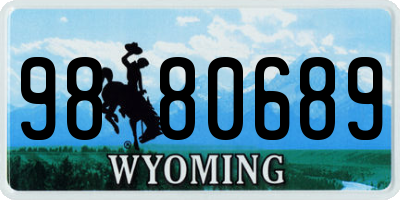 WY license plate 9880689