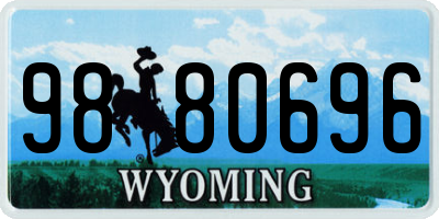 WY license plate 9880696