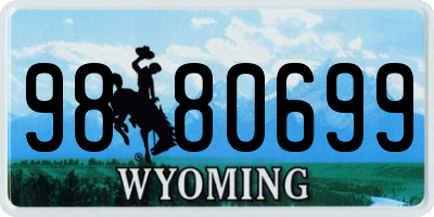 WY license plate 9880699