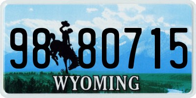 WY license plate 9880715
