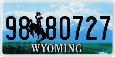 WY license plate 9880727